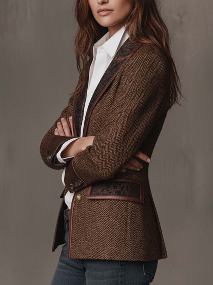 Elena | Heritage Herringbone Blazer