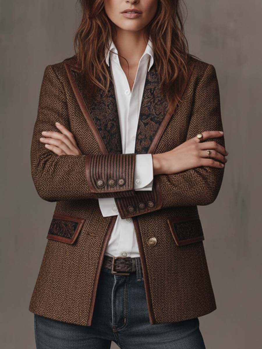 Elena | Heritage Herringbone Blazer