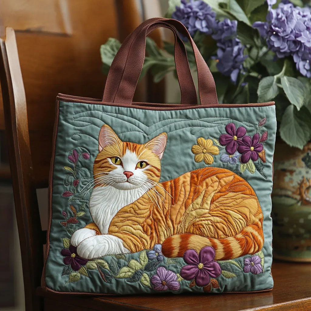 Handmade Tote Bag - Red Cat