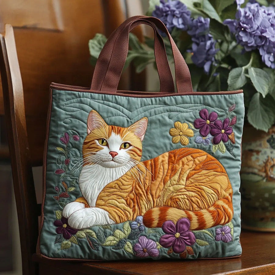 Handmade Tote Bag - Red Cat