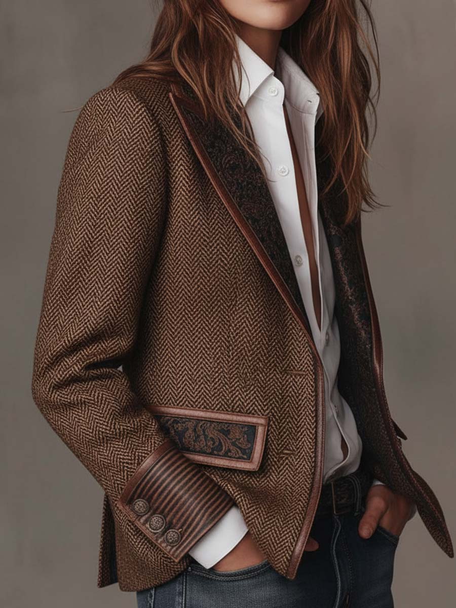 Elena | Heritage Herringbone Blazer