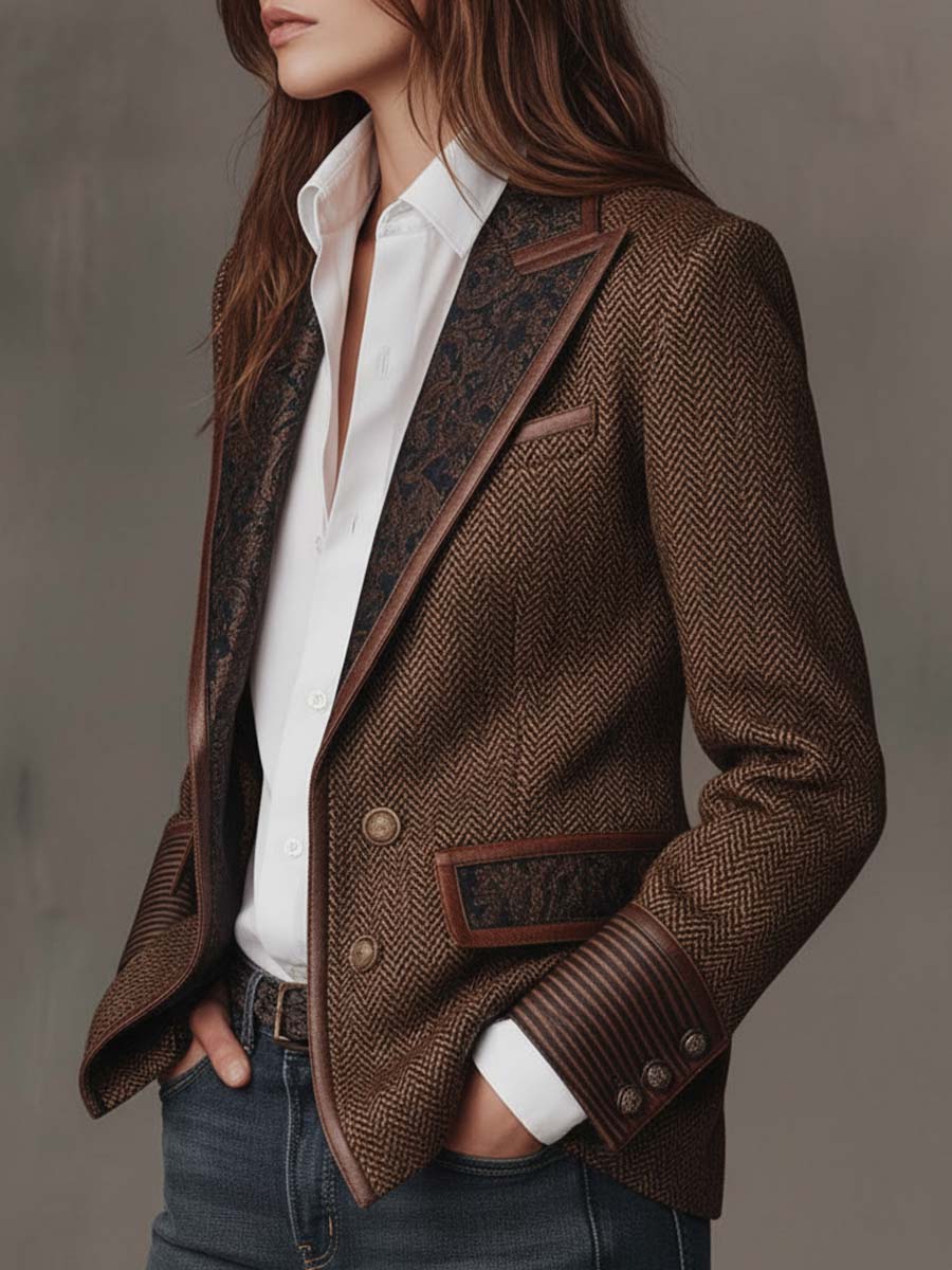 Elena | Heritage Herringbone Blazer
