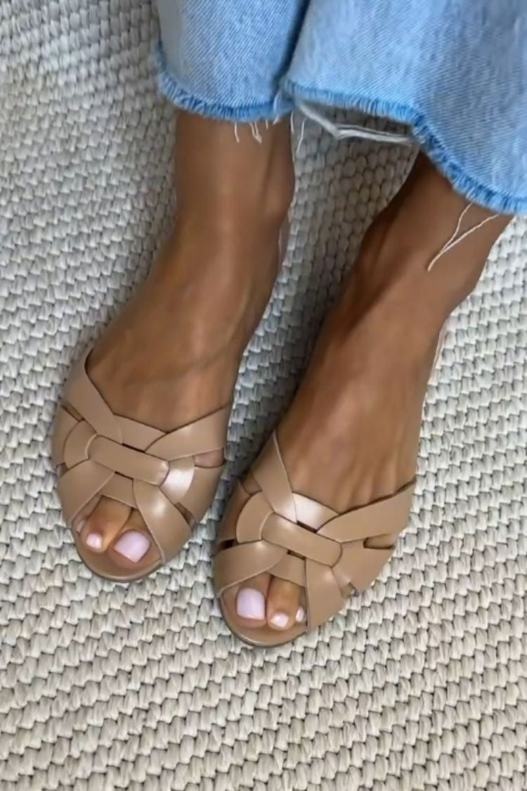 WARREN & GRACE | SERAFINA WOVEN SANDALS NATURAL