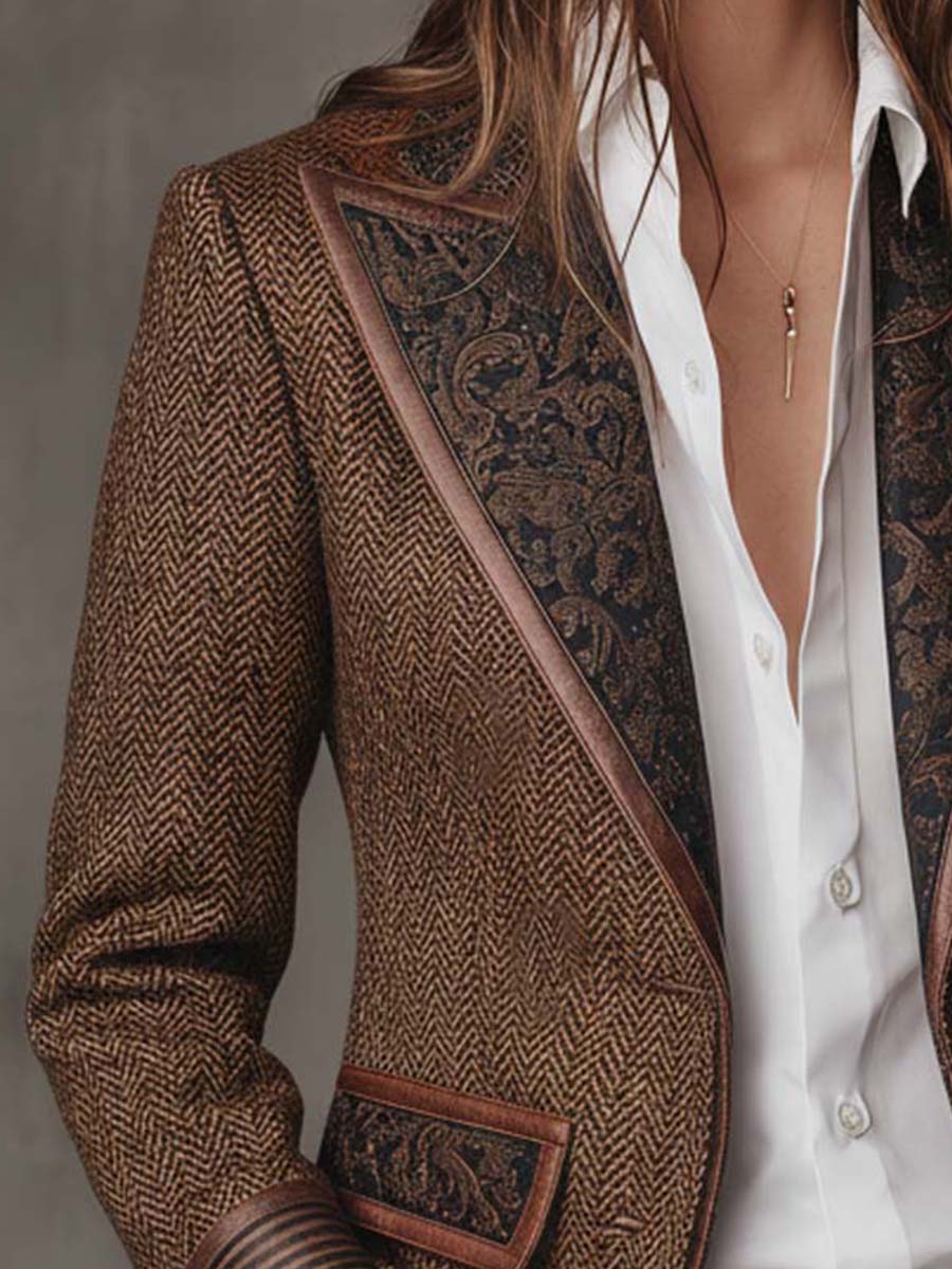 Elena | Heritage Herringbone Blazer