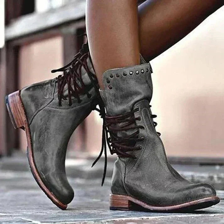 Lacey™ Stylish Leather Boots With Laces