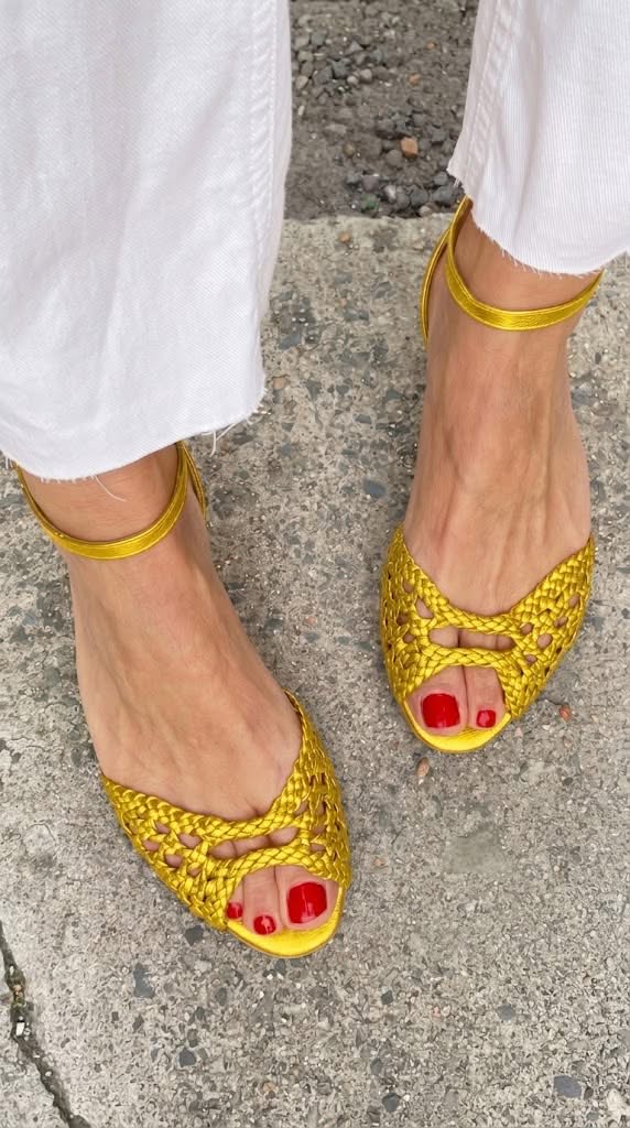 WARREN & GRACE | ISADORA GOLD WOVEN SANDALS