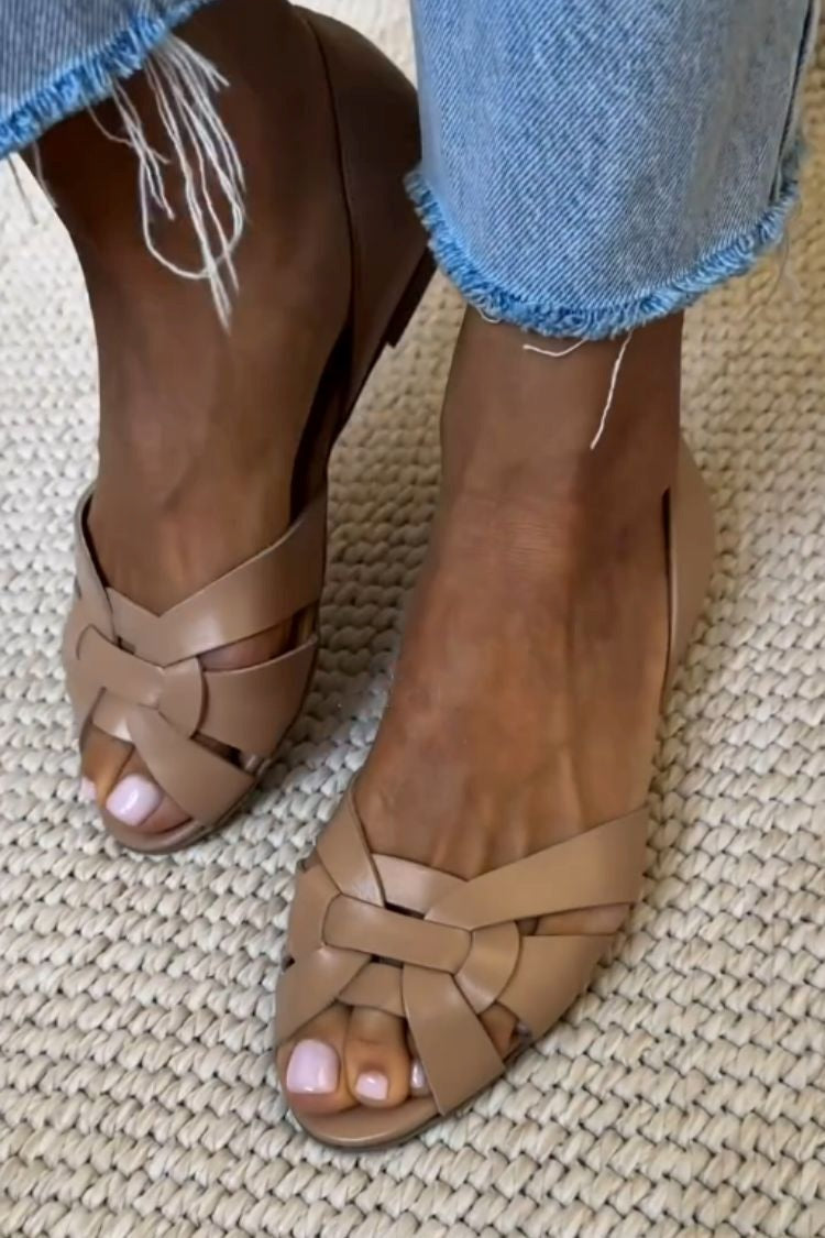WARREN & GRACE | SERAFINA WOVEN SANDALS NATURAL