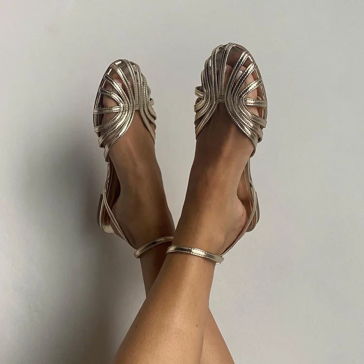 WARREN & GRACE | VITTORIA GOLD JEWEL SANDALS