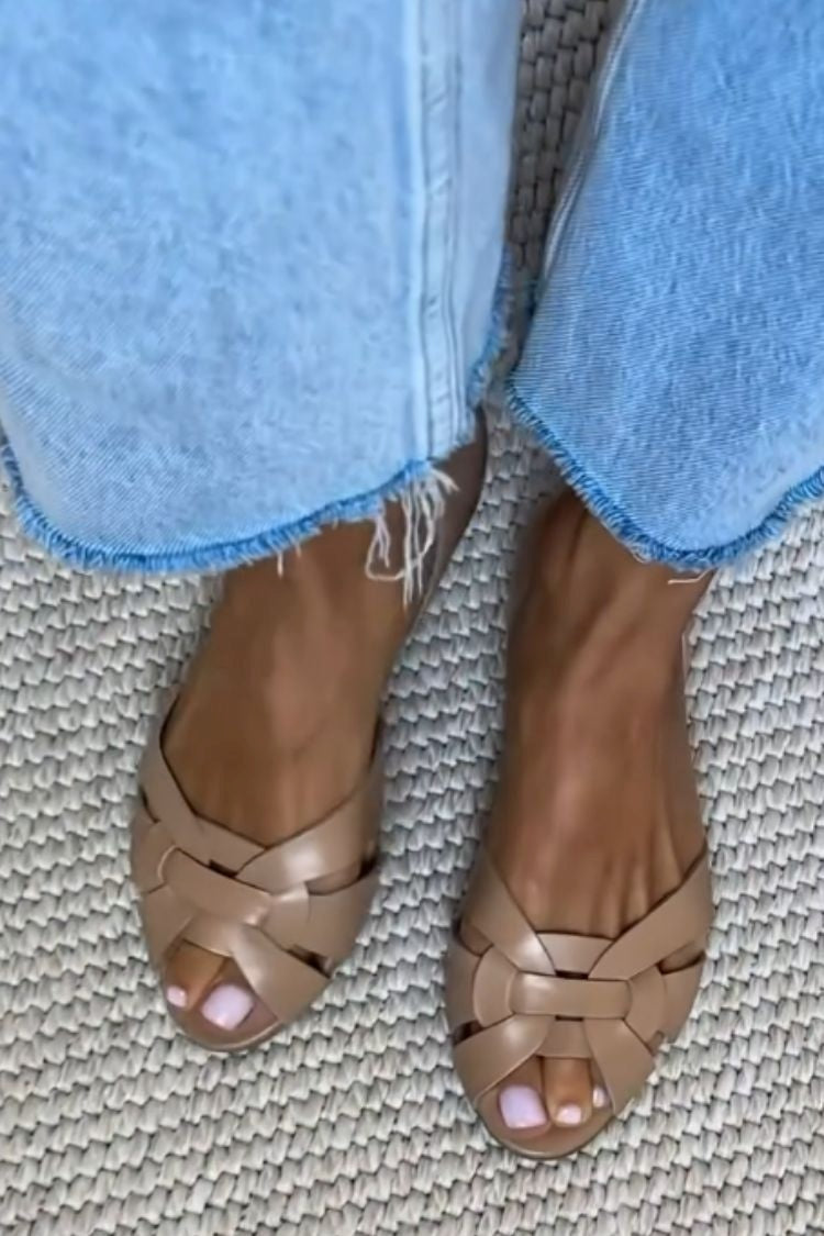 WARREN & GRACE | SERAFINA WOVEN SANDALS NATURAL