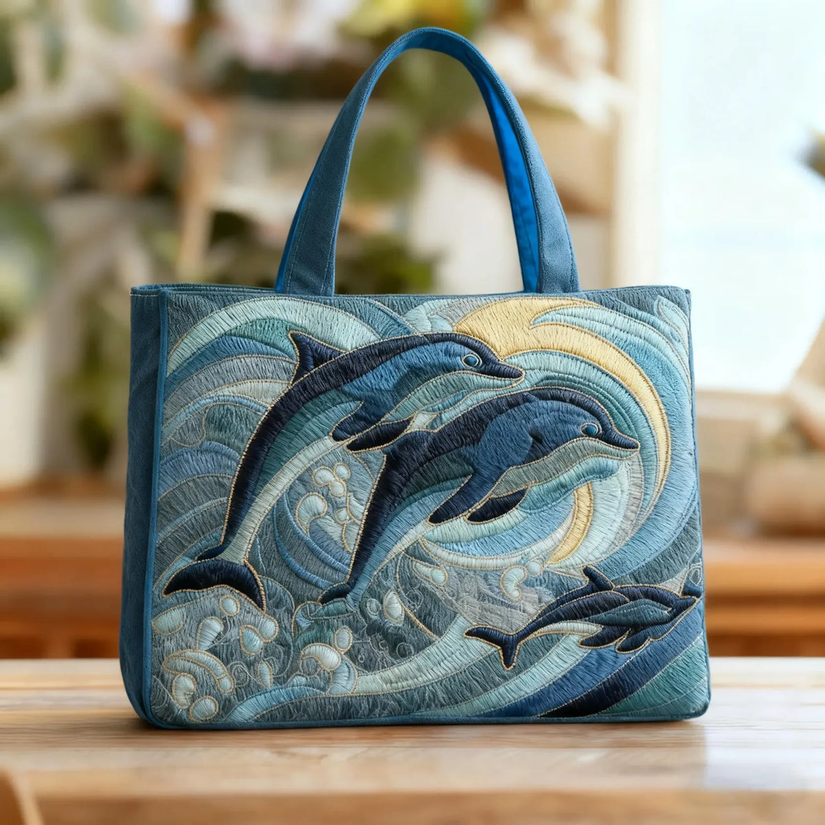 Handcrafted Tote Bag - Ocean Dolphin