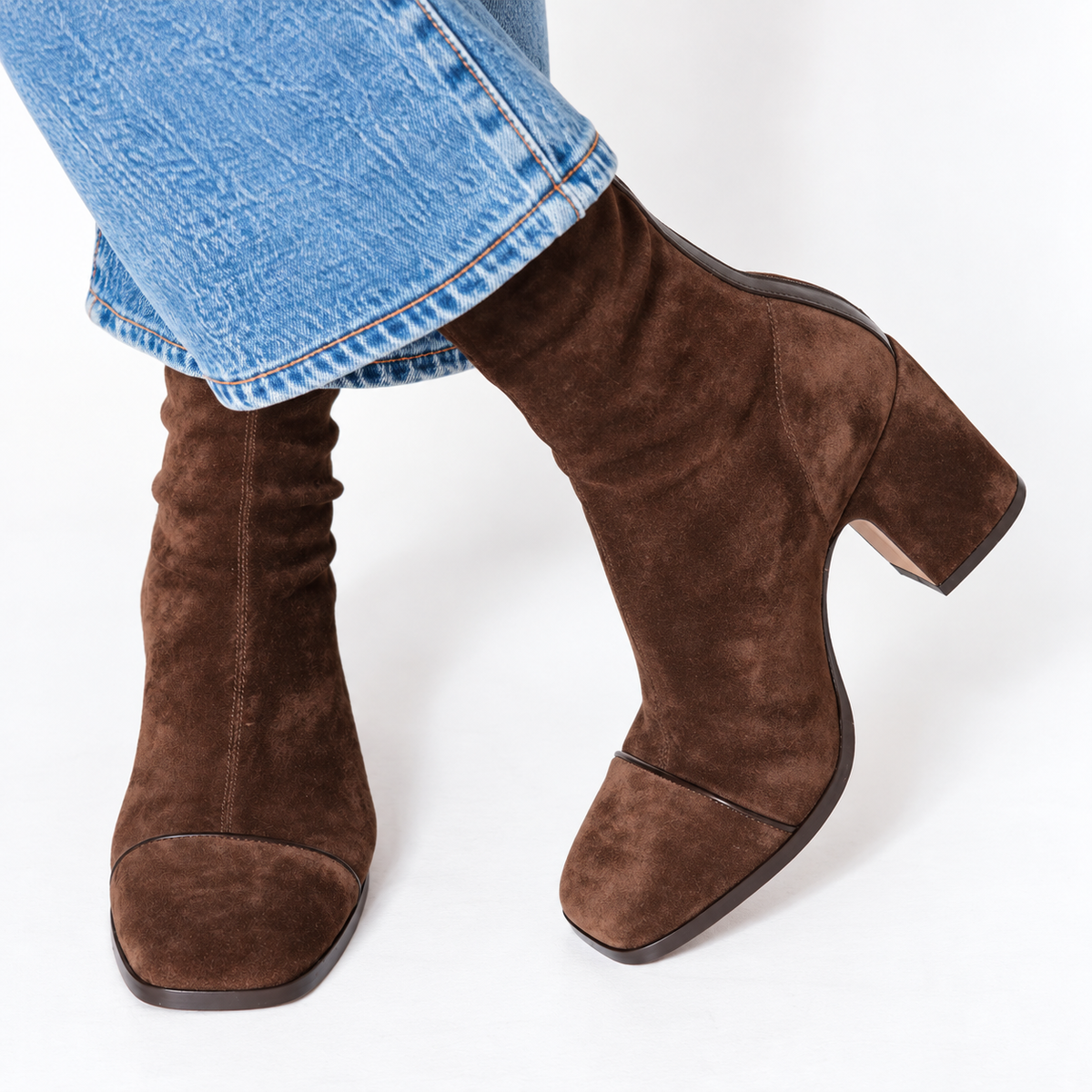 Sophia | Square Toe Heeled Boots
