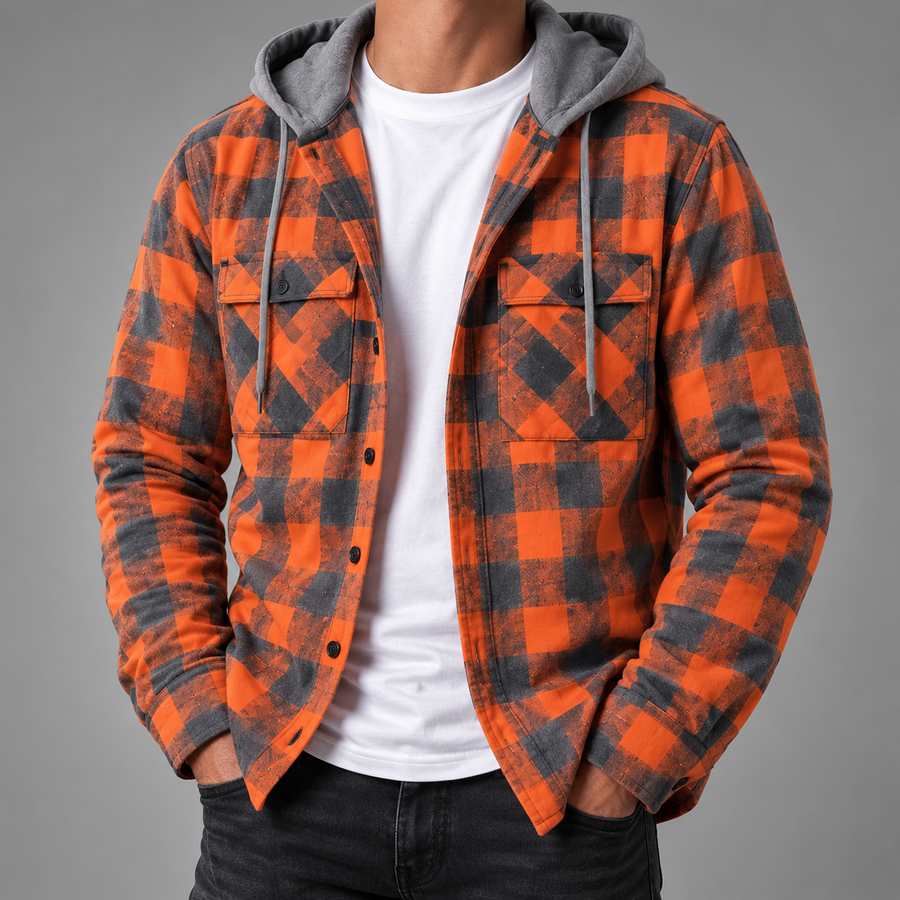 Dalton™ — Hooded Plaid Shirt Jacket