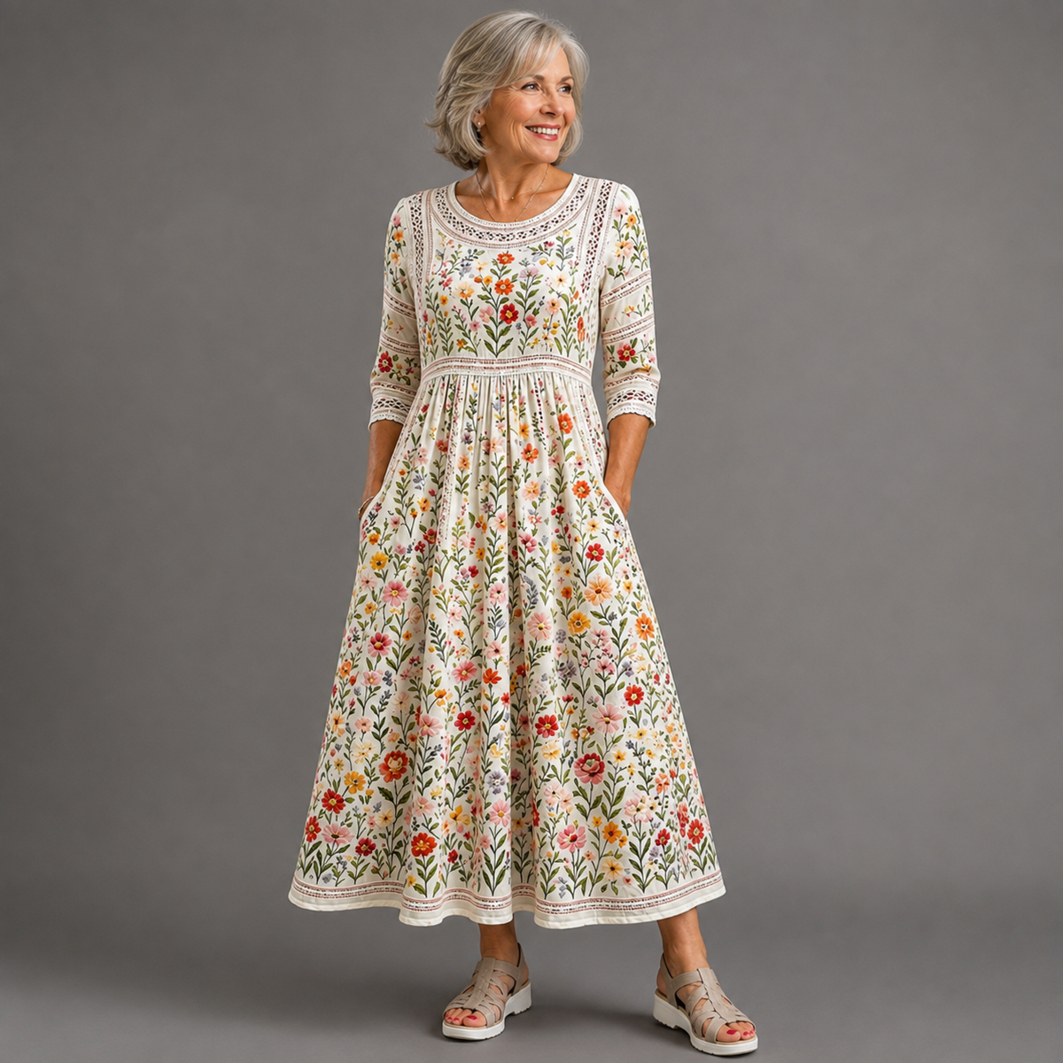 American Garden Charm | Midi Dress
