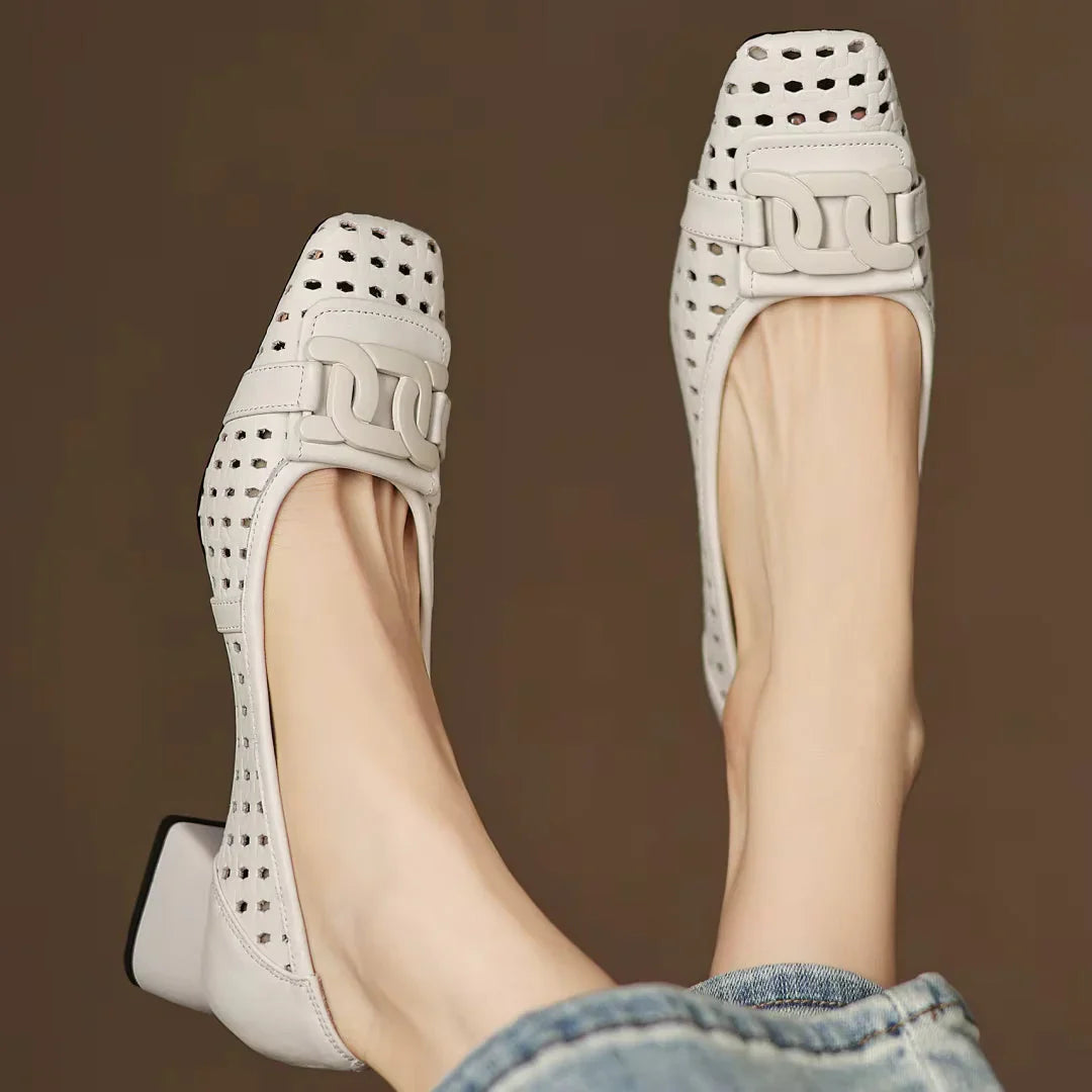 Maria | Woven Leather Heels
