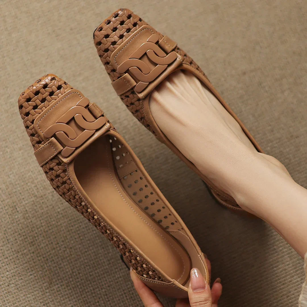 Maria | Woven Leather Heels