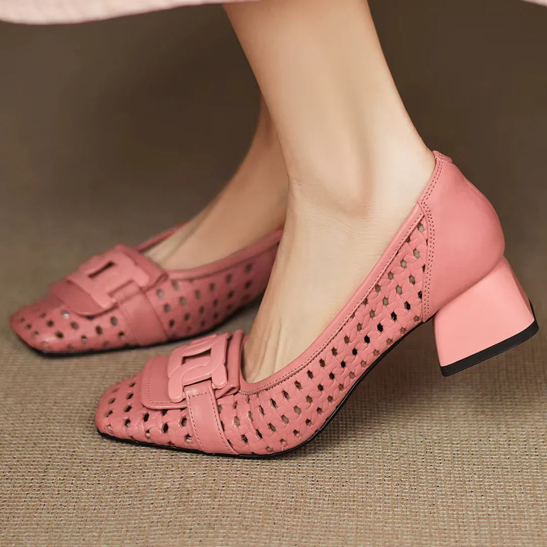 Maria | Woven Leather Heels