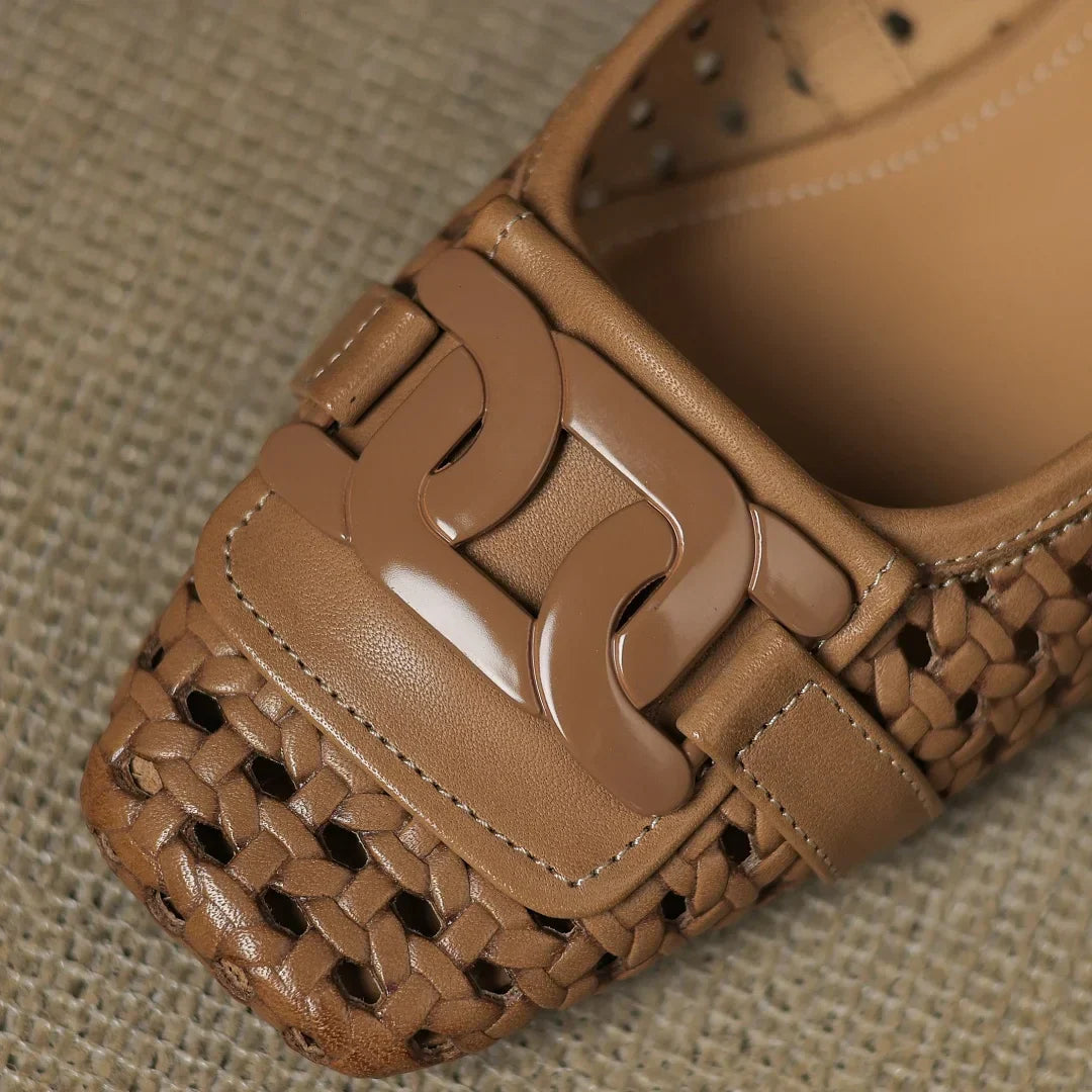 Maria | Woven Leather Heels