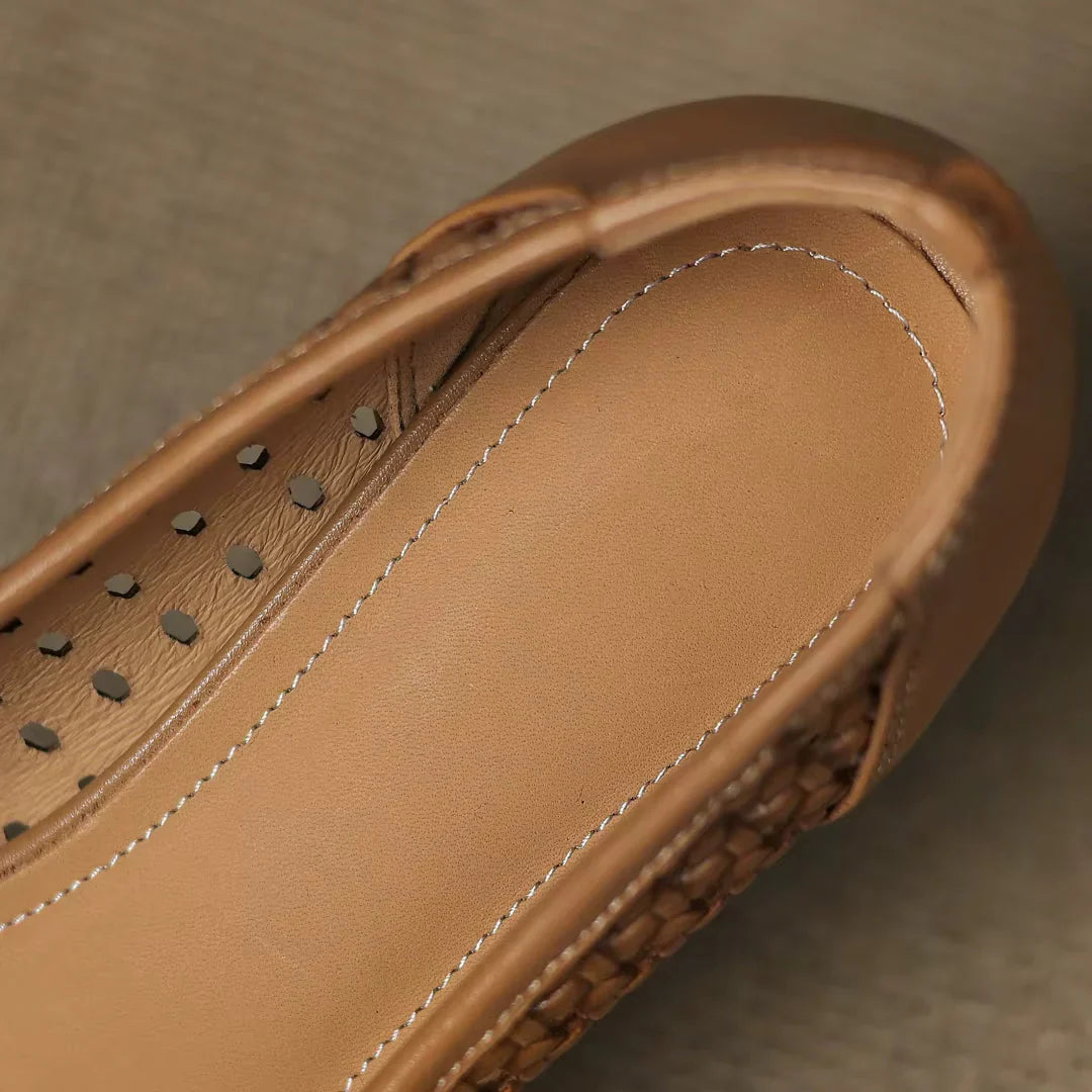 Maria | Woven Leather Heels