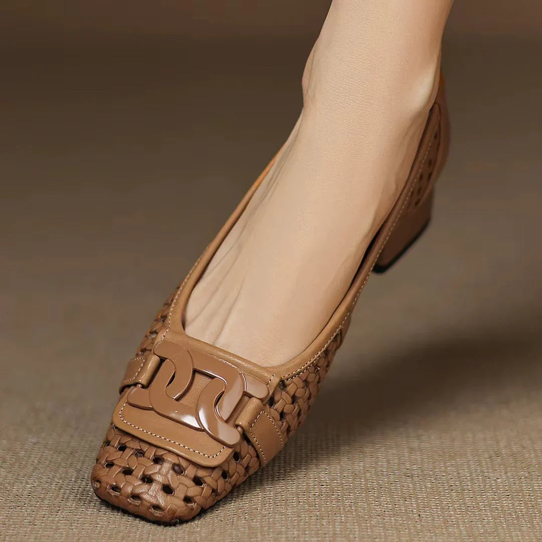Maria | Woven Leather Heels