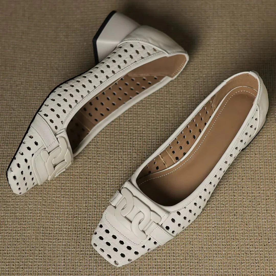 Maria | Woven Leather Heels