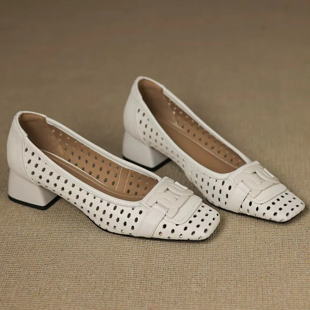 Maria | Woven Leather Heels