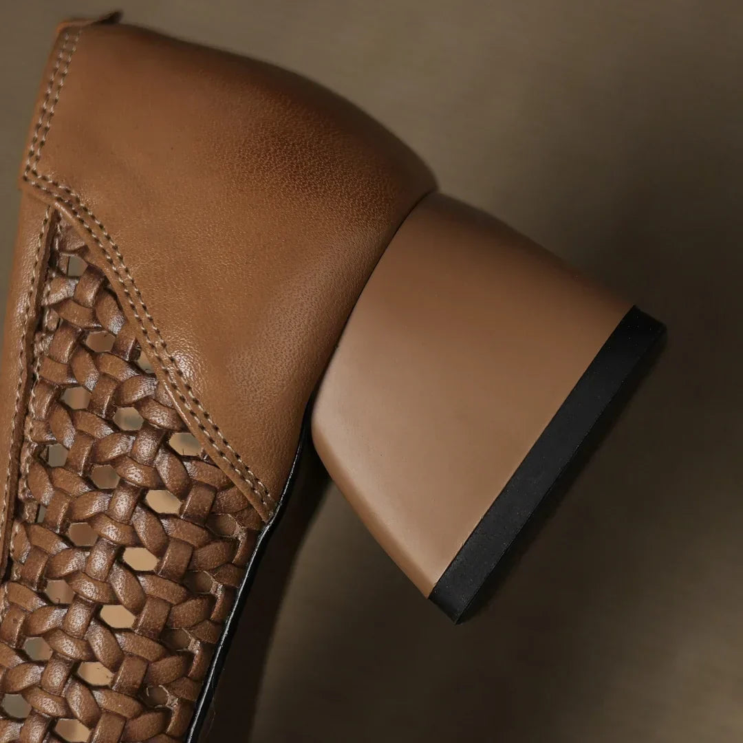 Maria | Woven Leather Heels