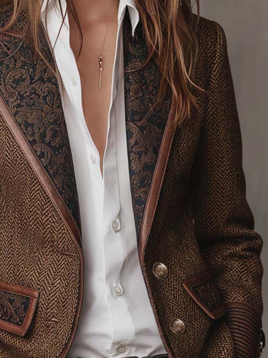 Elena | Heritage Herringbone Blazer