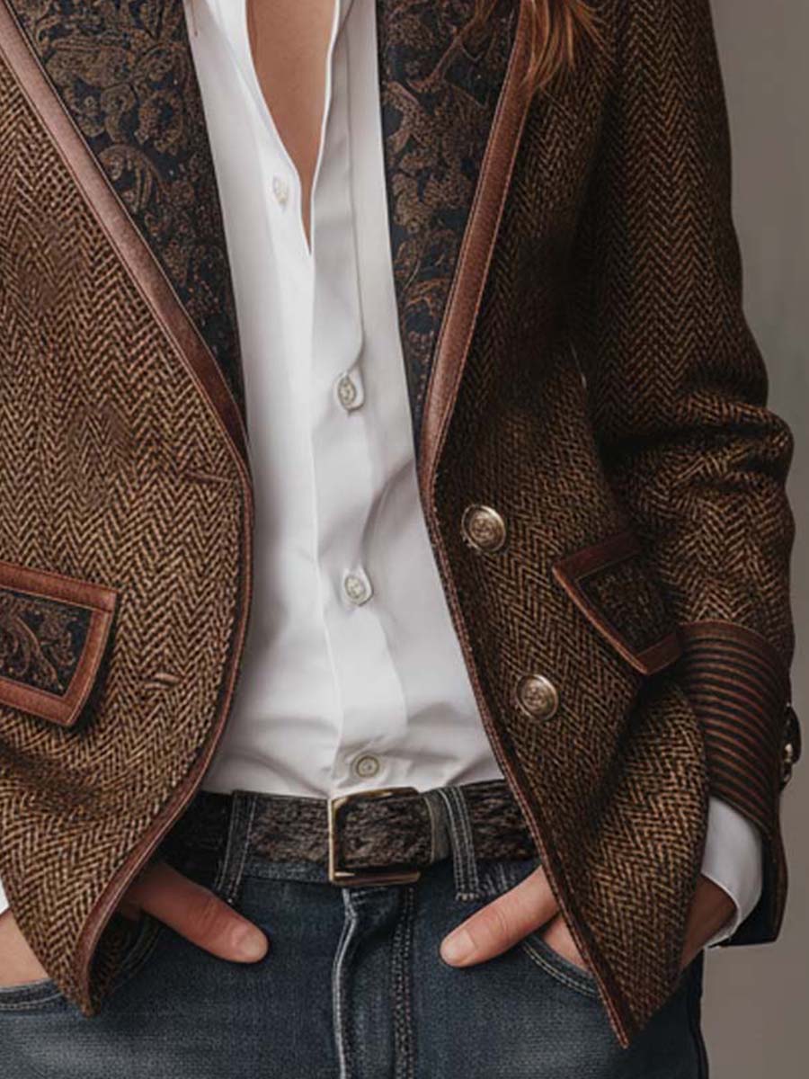Elena | Heritage Herringbone Blazer