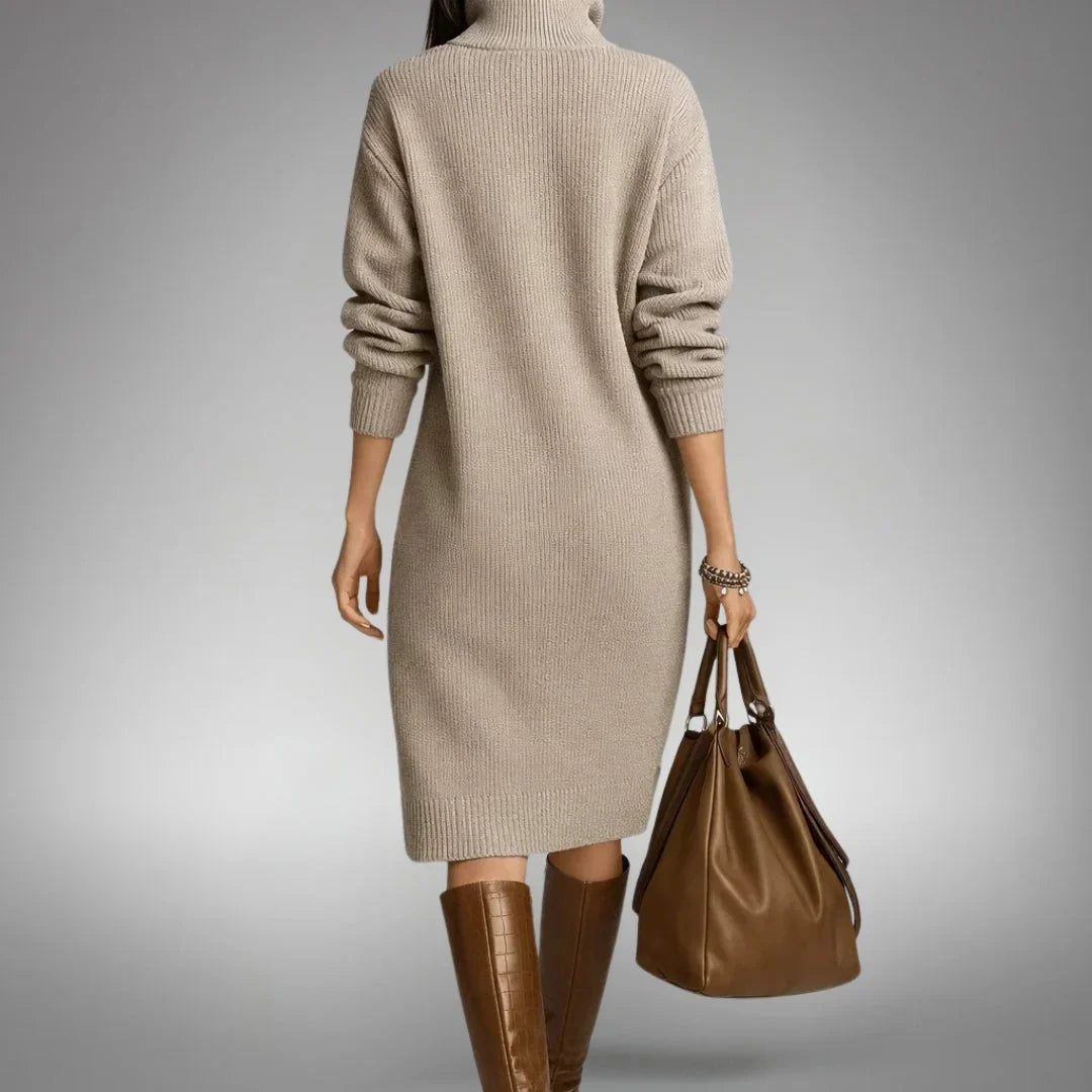 Jess | Button-Collar Knit Midi Dress