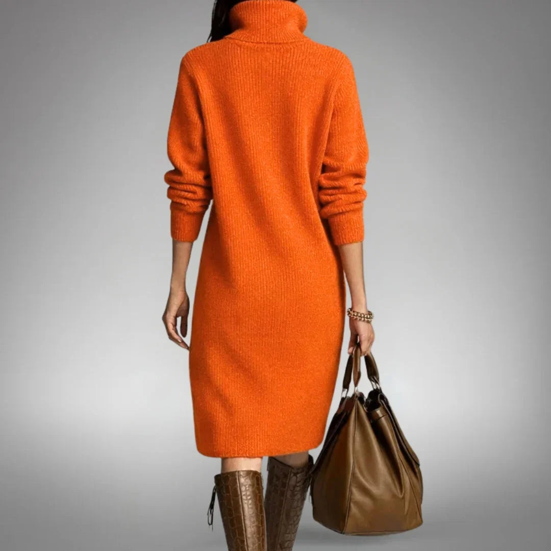 Jess | Button-Collar Knit Midi Dress
