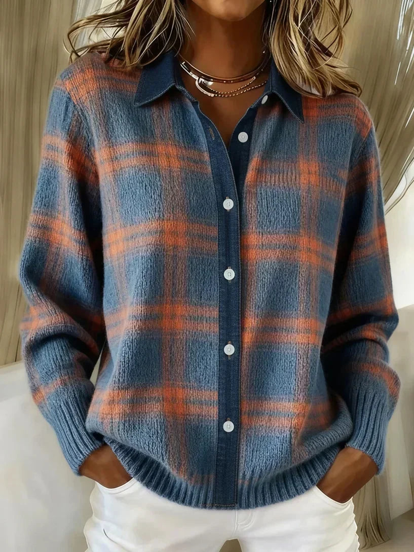 Sarah | Plaid Knit Cardigan