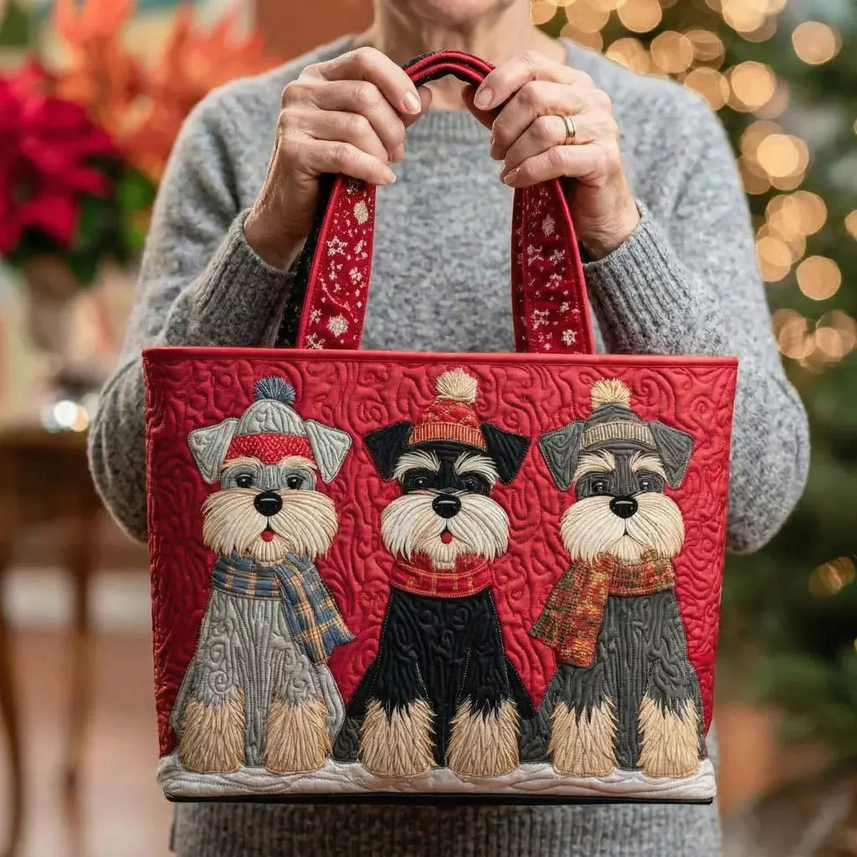 Handmade Tote Bag - Trio of Schnauzers
