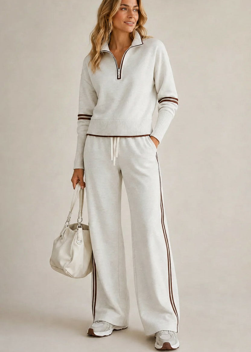 Kate™ | Pull Demi-Zip & Pantalon Large