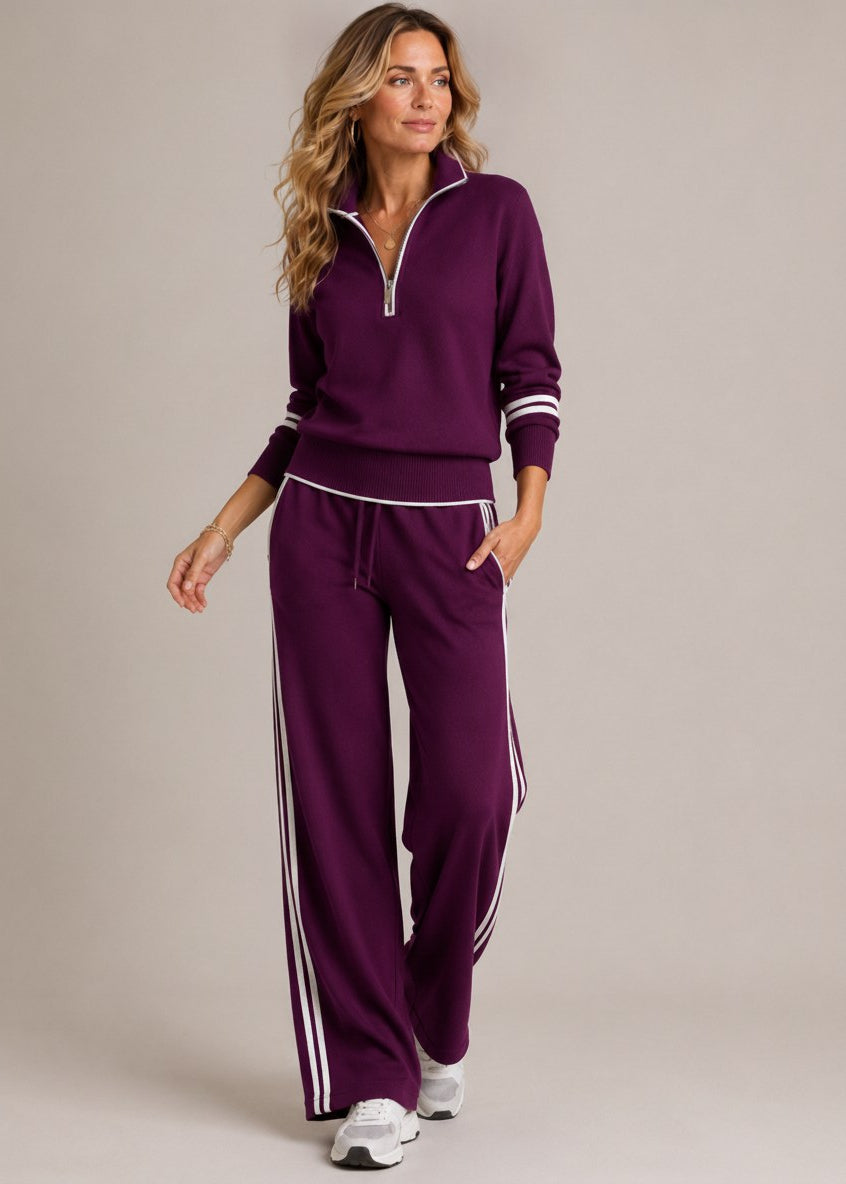 Kate™ | Pull Demi-Zip & Pantalon Large