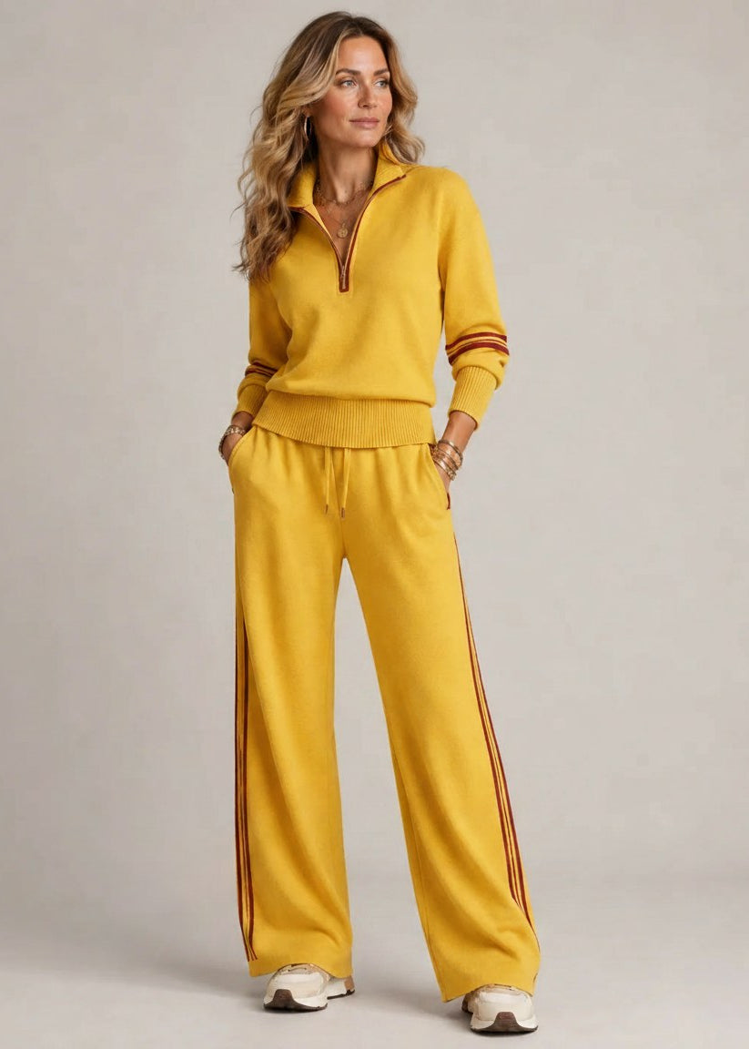 Kate™ | Pull Demi-Zip & Pantalon Large
