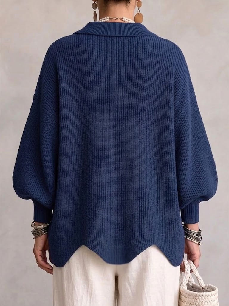 Margaret - Oversized Collared Button Cardigan
