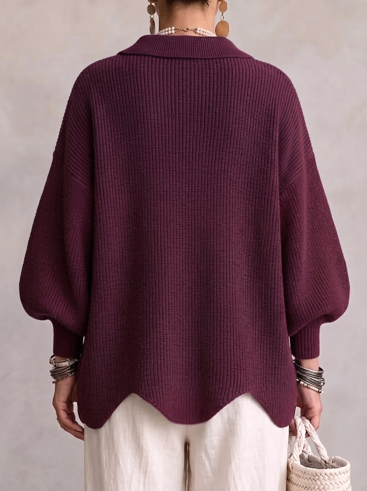Margaret - Oversized Collared Button Cardigan