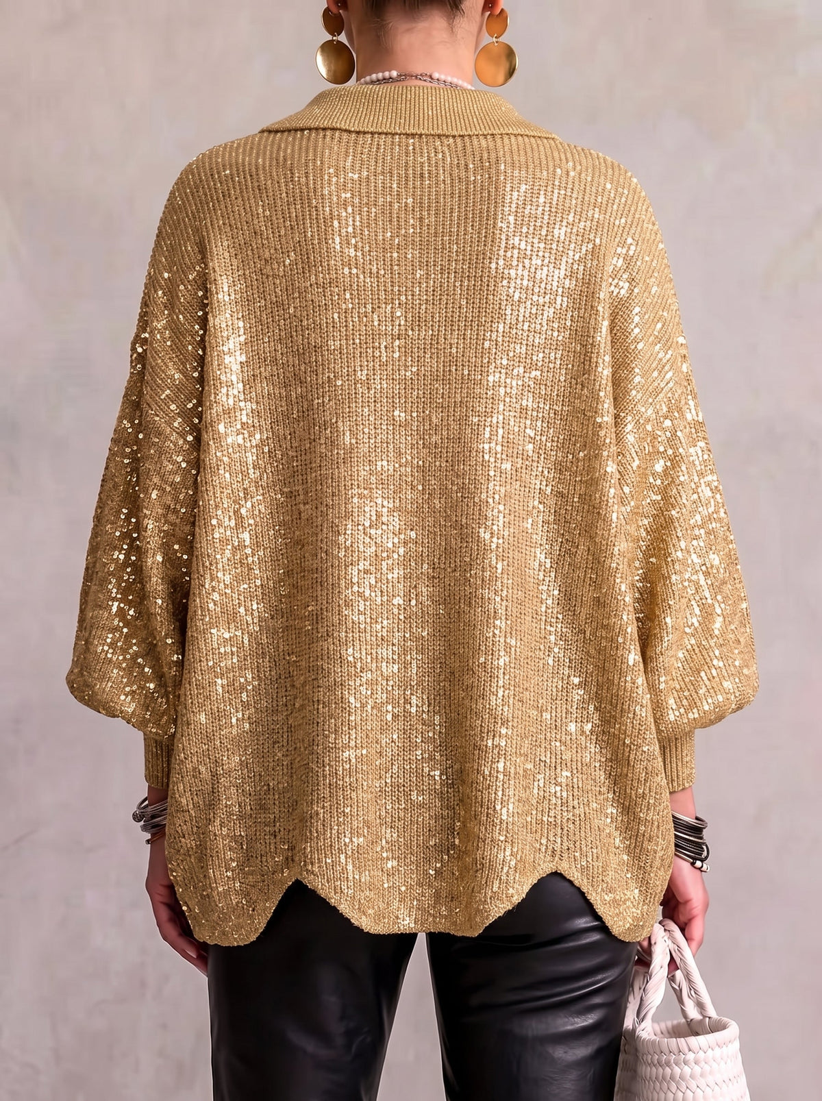 Margaret - Oversized Collared Button Cardigan